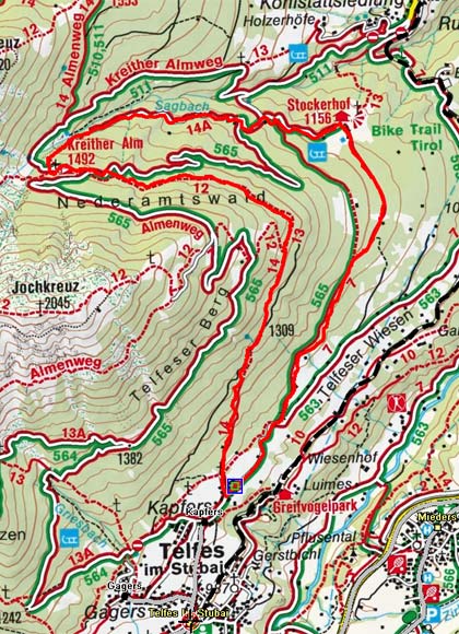 Telfes - Kreither Alm - Stockerhof - Telfes Telfes - Kreither Alm - Stockerhof - Telfes