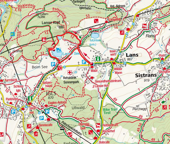 Lansersee & Seerosenweiher Rundwanderung von Lans Lansersee & Seerosenweiher Rundwanderung von Lans