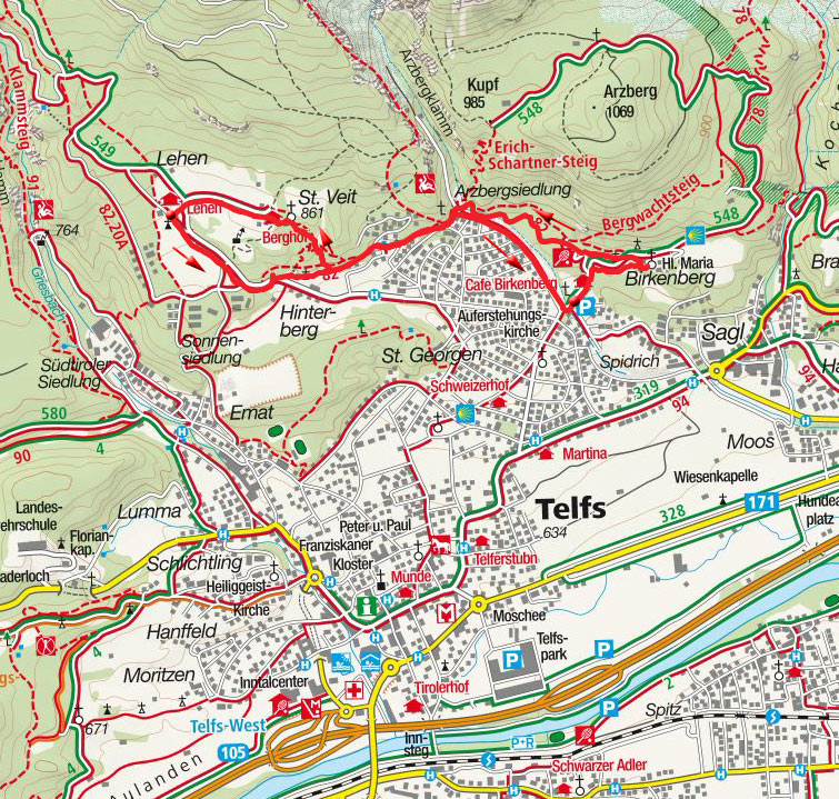 Lehen über den Bergwachtsteig Lehen über den Bergwachtsteig