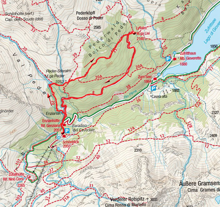 Peder-Stieralm & Lyfialm Rundwanderung von Hintermartell Peder-Stieralm & Lyfialm Rundwanderung von Hintermartell
