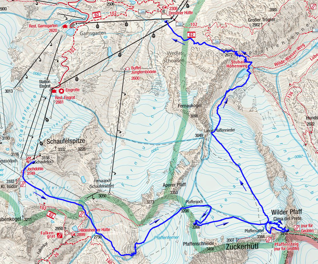 Pfaffenkogel - Wilder Pfaff Rundtour vom Schaufeljoch Pfaffenkogel - Wilder Pfaff Rundtour vom Schaufeljoch