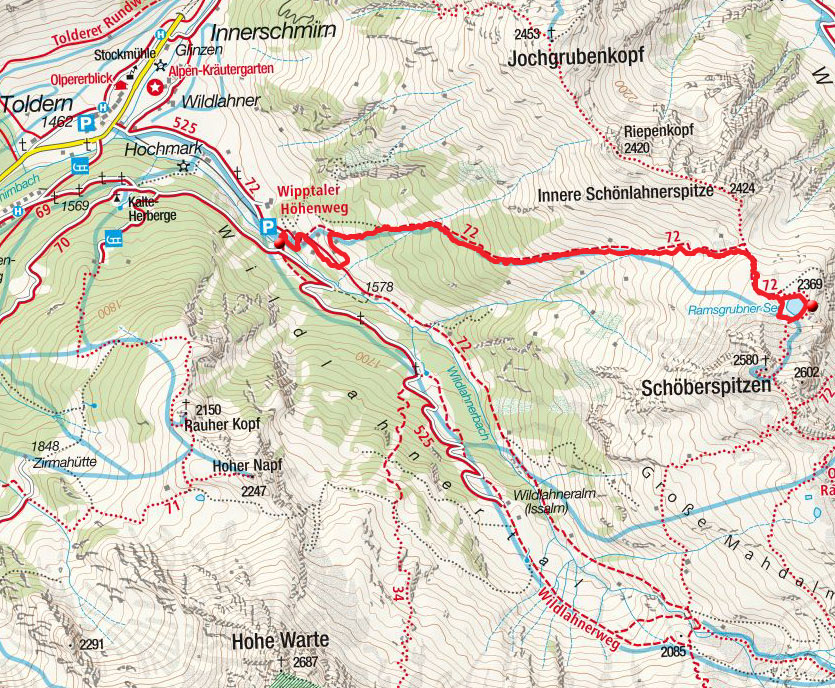 Ramsgrubensee (2369m) von Innerschmirn Ramsgrubensee (2369m) von Innerschmirn