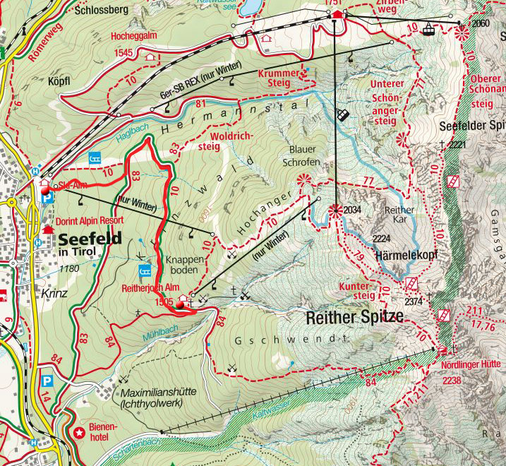 Reitherjoch Alm von der Talstation der Rosshüttenbahn Reitherjoch Alm von der Talstation der Rosshüttenbahn