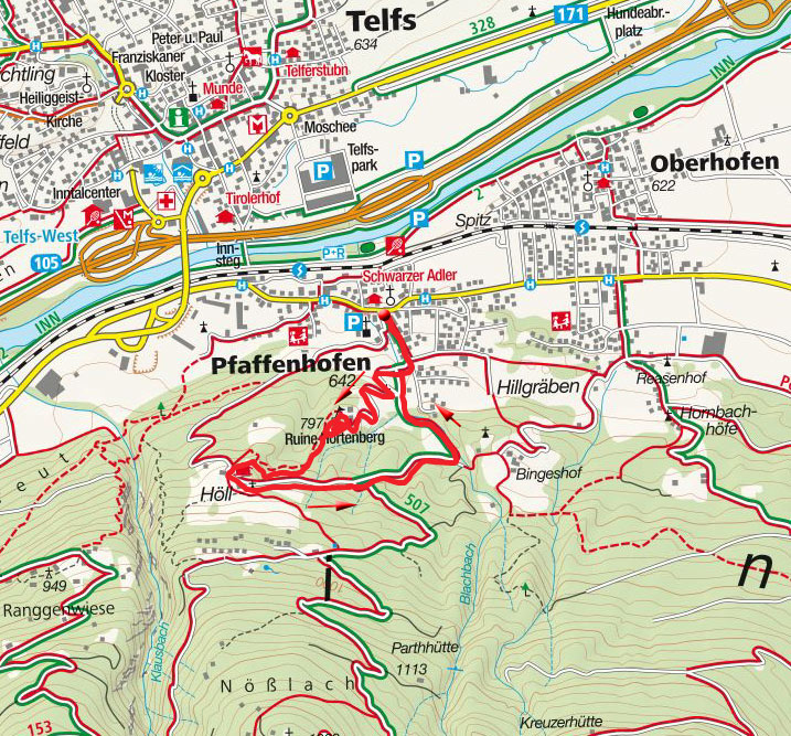 Ruine Hörtenberg – Höll Rundwanderung Ruine Hörtenberg – Höll Rundwanderung