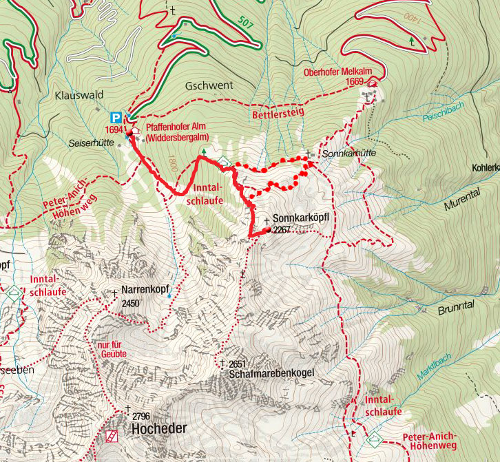Sonnkarköpfl (2267m) von der Pfaffenhofer Alm Sonnkarköpfl (2267m) von der Pfaffenhofer Alm