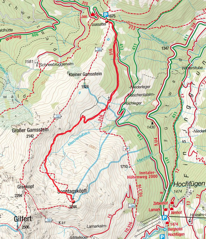Sonntagsköpfl (2244m) vom Loassattel Sonntagsköpfl (2244m) vom Loassattel