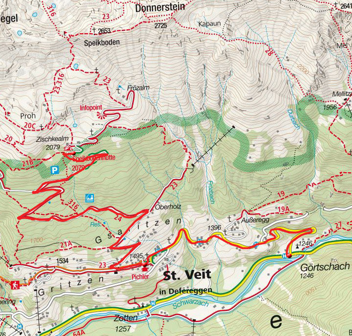 Speikboden Hütte aus dem Defereggental über St. Veit Speikboden Hütte aus dem Defereggental über St. Veit
