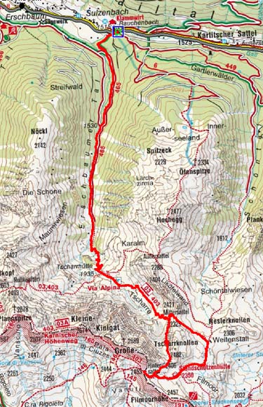 Filmoor Standschützenhütte (2350 m) durch das Erschbaumer Tal Filmoor Standschützenhütte (2350 m) durch das Erschbaumer Tal