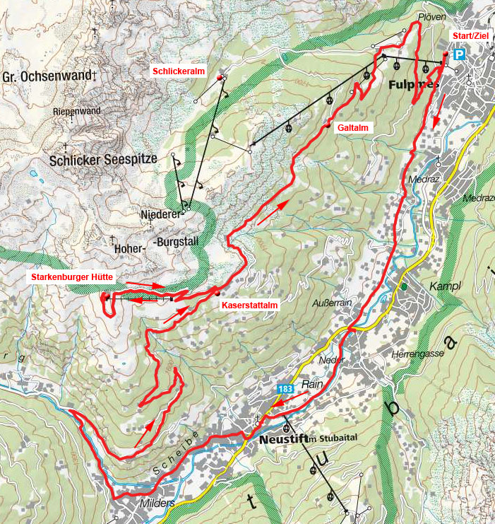 Starkenburger Hütte-Kaserstattalm-Galtalm Rundtour Starkenburger Hütte-Kaserstattalm-Galtalm Rundtour