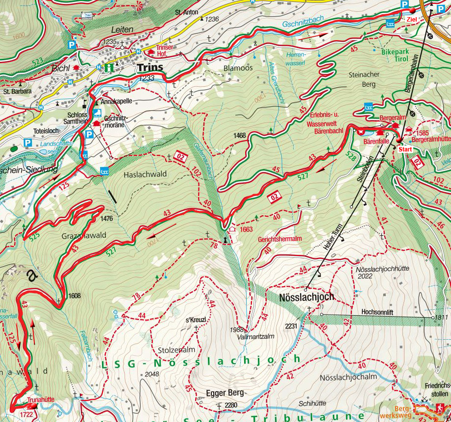Trunahütte von der Bergeralm-Mittelstation Trunahütte von der Bergeralm-Mittelstation