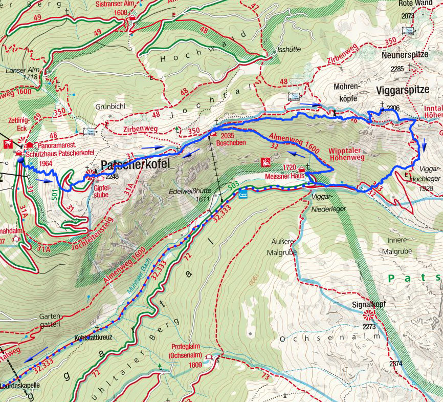 Patscherkofel & Viggarspitze mit Abfahrt Viggartal Patscherkofel & Viggarspitze mit Abfahrt Viggartal