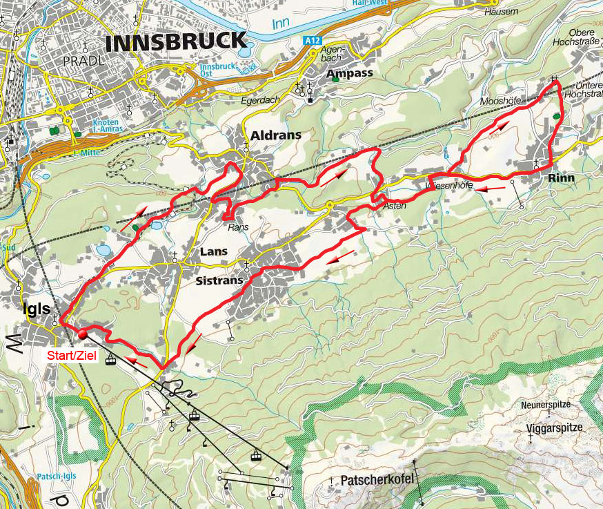 Vital-Radweg-Runde von Igls Vital-Radweg-Runde von Igls